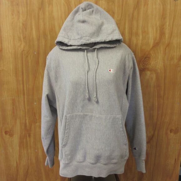 CHAMPION Reverse Weave VINTAGE Hoodie Sz Medium Gray C Logo 1990s Sweatshirt Y2K - Picture 1 of 14